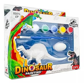 Kit Dinossauro De Pintar Com 6 Tintas Colorir Bee Toys