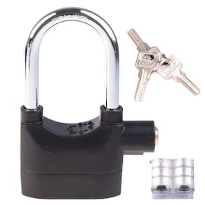Cadeado sirene antifurto moto bike resistente aço corrente 3