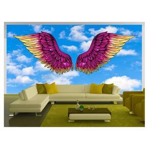 Papel De Parede 3D Arte Asas Selfie Insta Cores 3,5M Tra327
