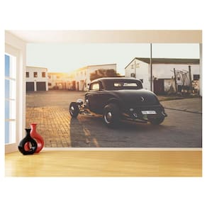 Papel De Parede 3D Carro Antigo Hot Rod Custom 3,5M Cxr58