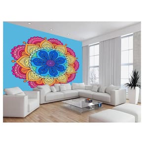 Papel De Parede 3D Arte Mandala Cores Relax Spa 3,5M Tra87
