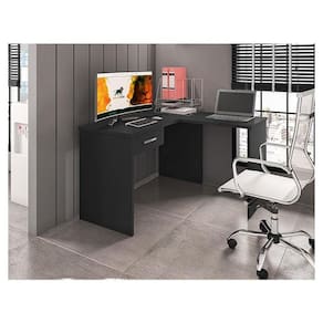 Mesa para Computador Ambiente Gávea com Gaveta e Extensora Preto Trama - Móveis Leão