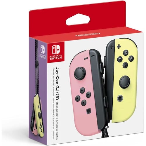 imagem-Controle Nintendo Switch Joy-Con - Rosa e Amarelo Tons Pastéis
