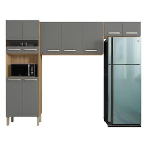 Kit Cozinha Versalhes 3 Peças Freijó Gris - Kits Paraná
