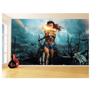 Papel De Parede 3D Heroina Mulher Maravilha 3,5M Nhma308