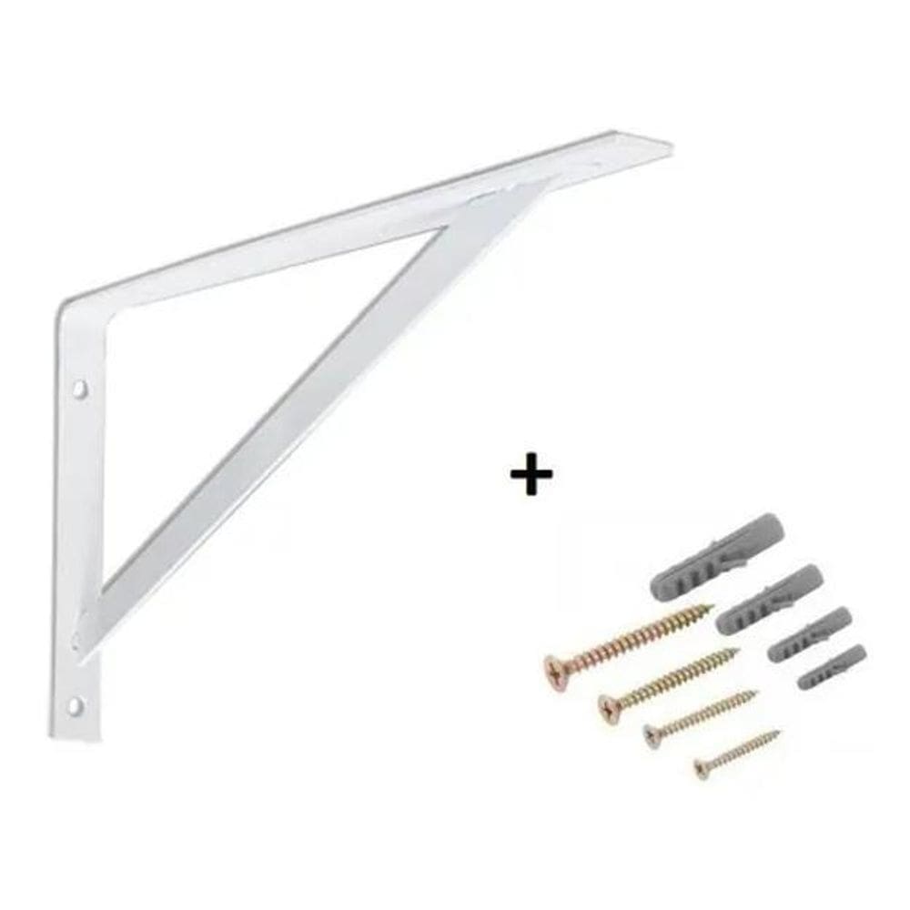 Kit 2 suporte prateleira mão francesa cantoneira 25cm