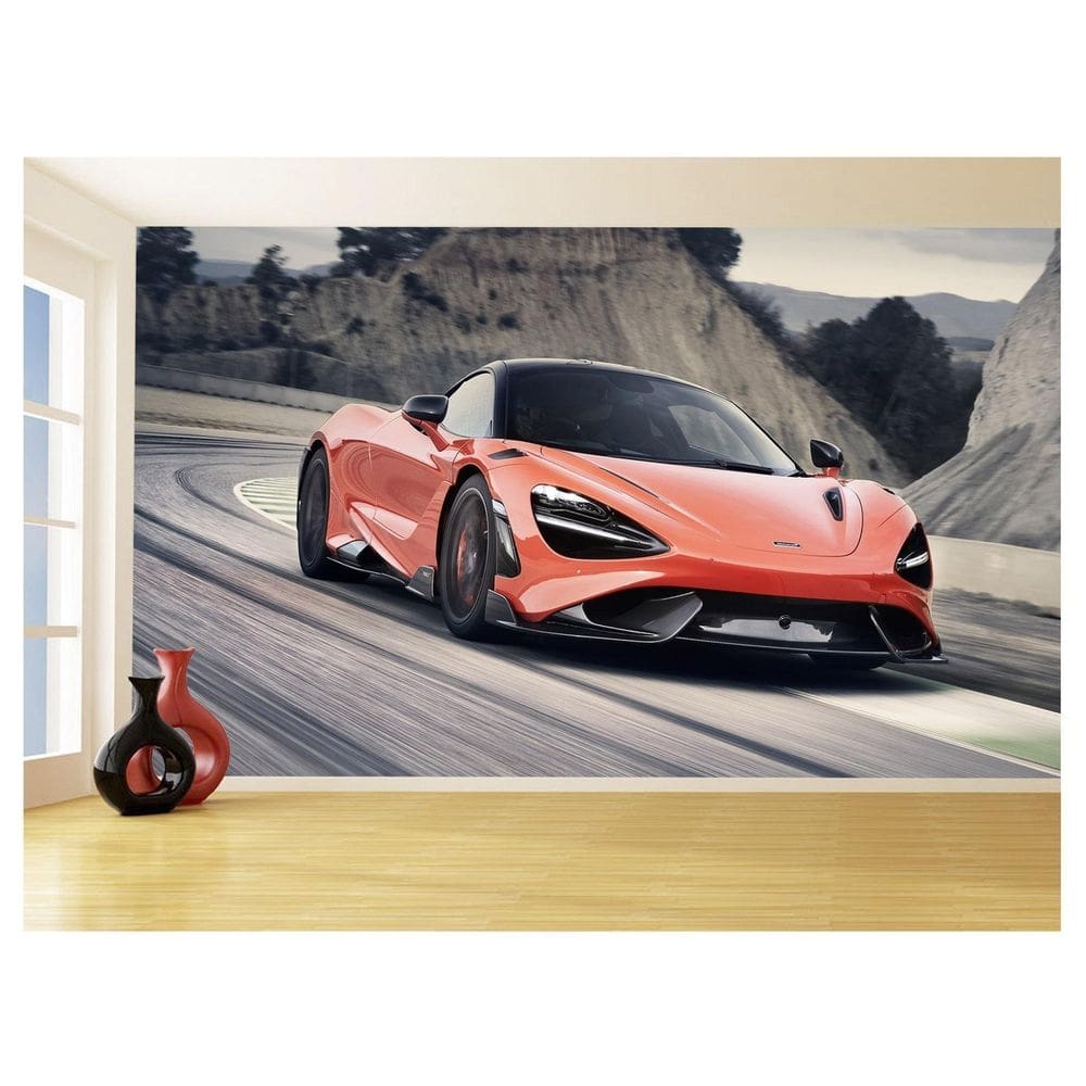 Papel De Parede 3D Carro Mc Laren Pista Super 3,5M Car273
