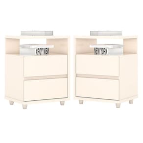 Kit 2 Mesas de Cabeceira Campeche Off White – Henn