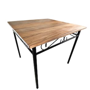 Mesa De Jantar artesanal Ferro E Madeira 4 Lugares Quadrada Tamanho 60x60cm