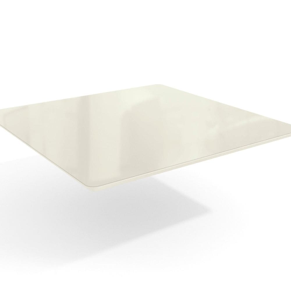 Tampo de Mesa de Jantar Com Vidro 105x105 Off Withe