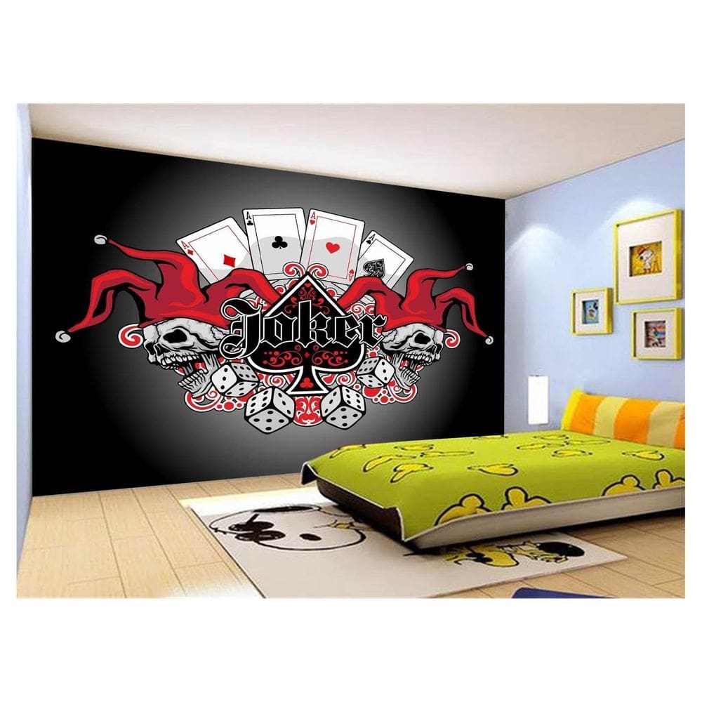 Papel De Parede 3D Salão De Jogos Cartas Poker 3,5M Jcs98