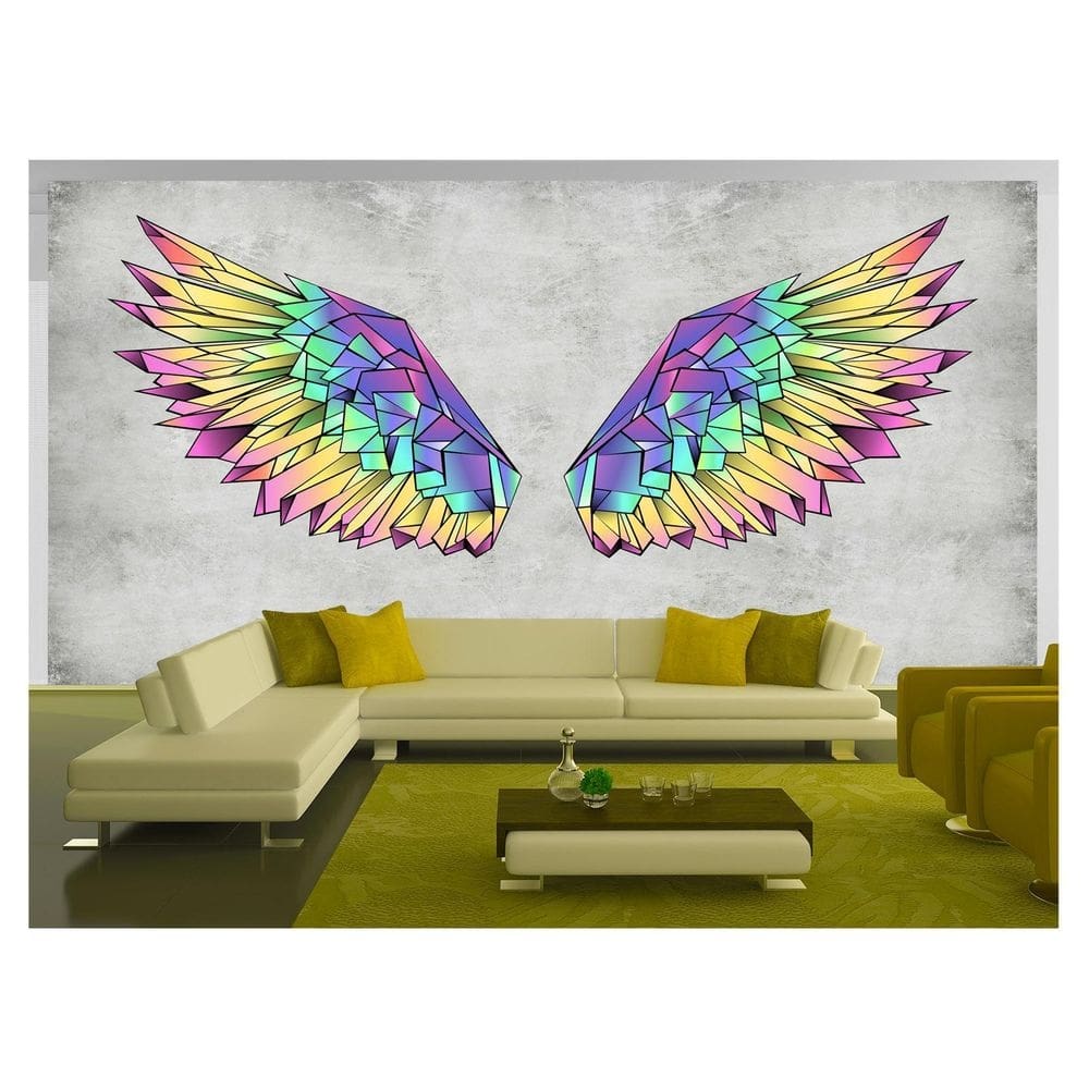 Papel De Parede 3D Arte Asas Selfie Insta Cores 3,5M Tra370