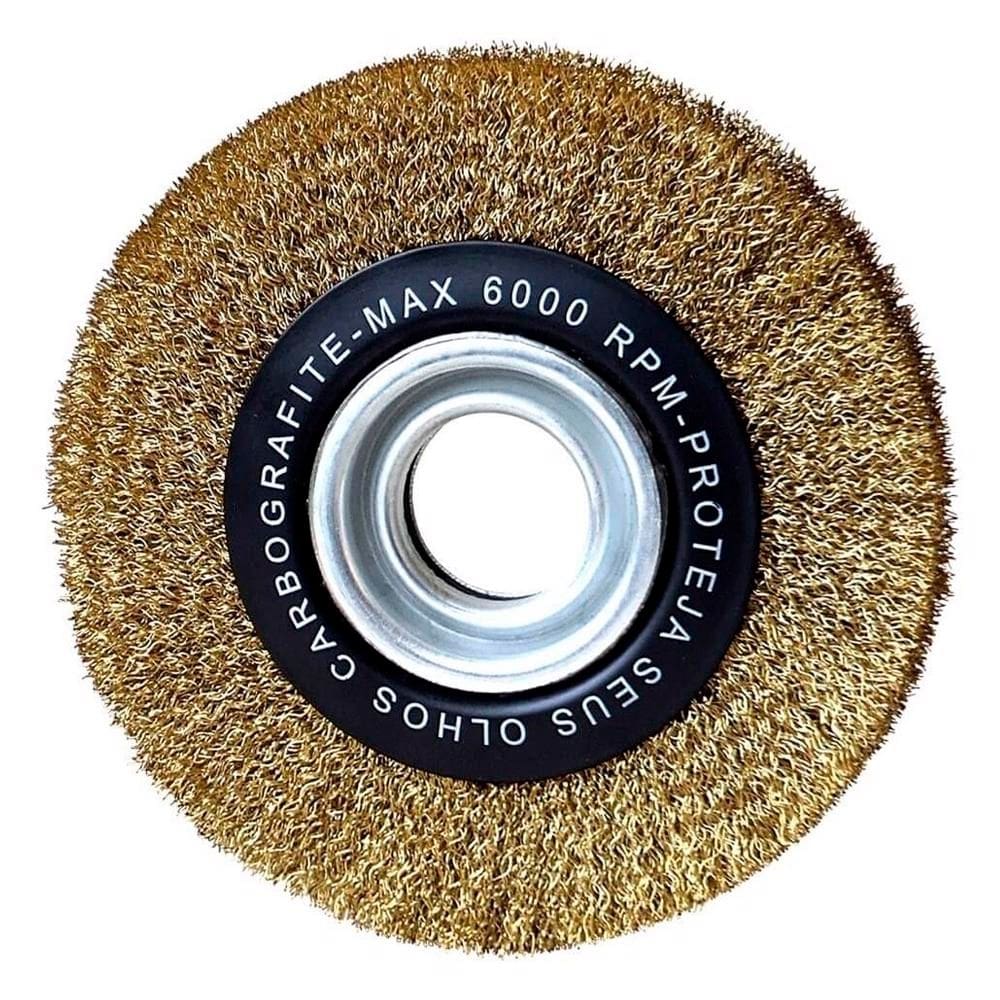 Escova de Aço Circular Ondulada 6&quot; x 3/4&quot; - Carbografite 012257612