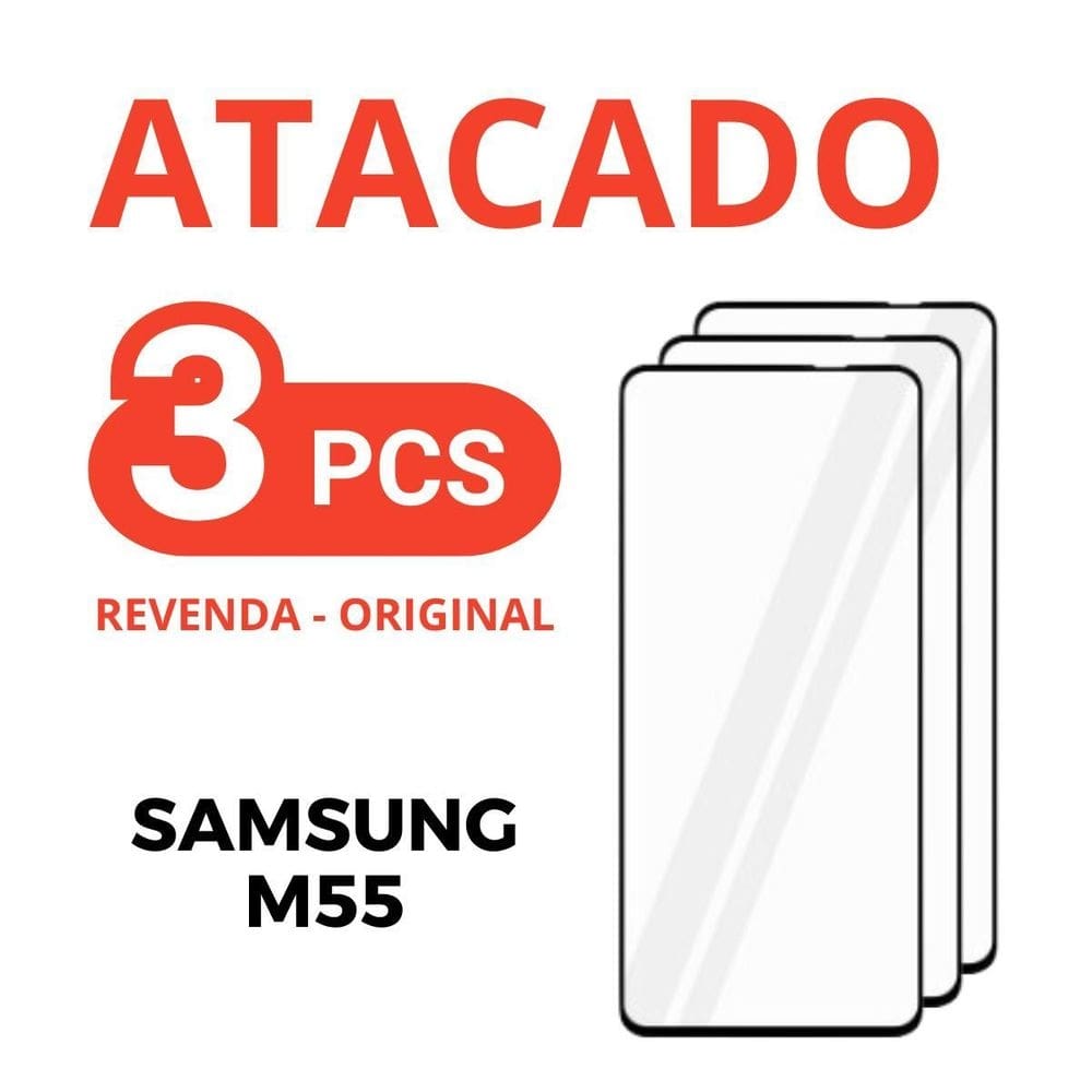 Kit 3 película de vidro temperado 3d samsung m55 +