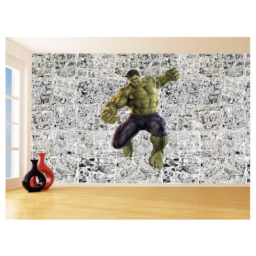 Papel De Parede 3D Heróis Página Quadrinhos Hq 3,5M Nhma143