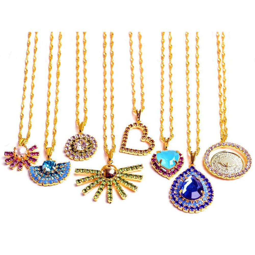 Kit 20 colar feminino folheado a ouro