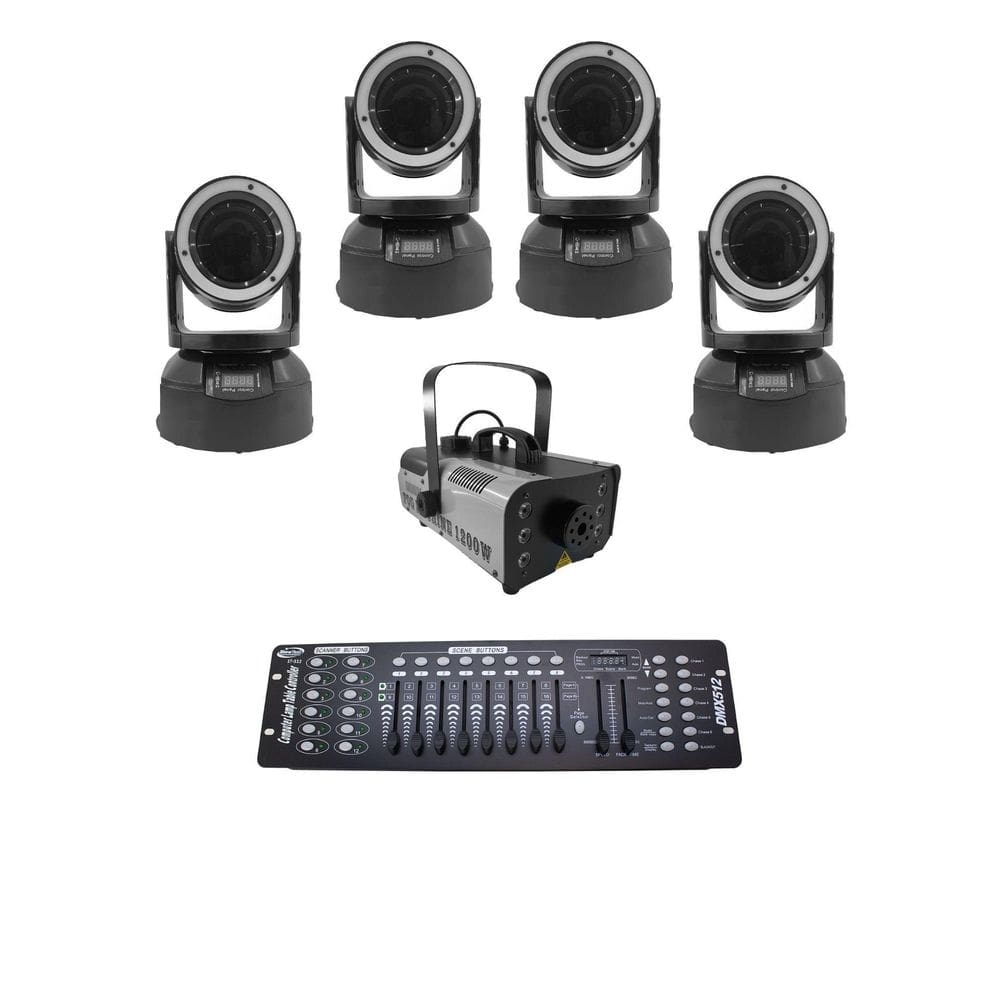 Kit 4 Mini Moving Beam+Máquina De Fumaça1200W+Mesadmx512