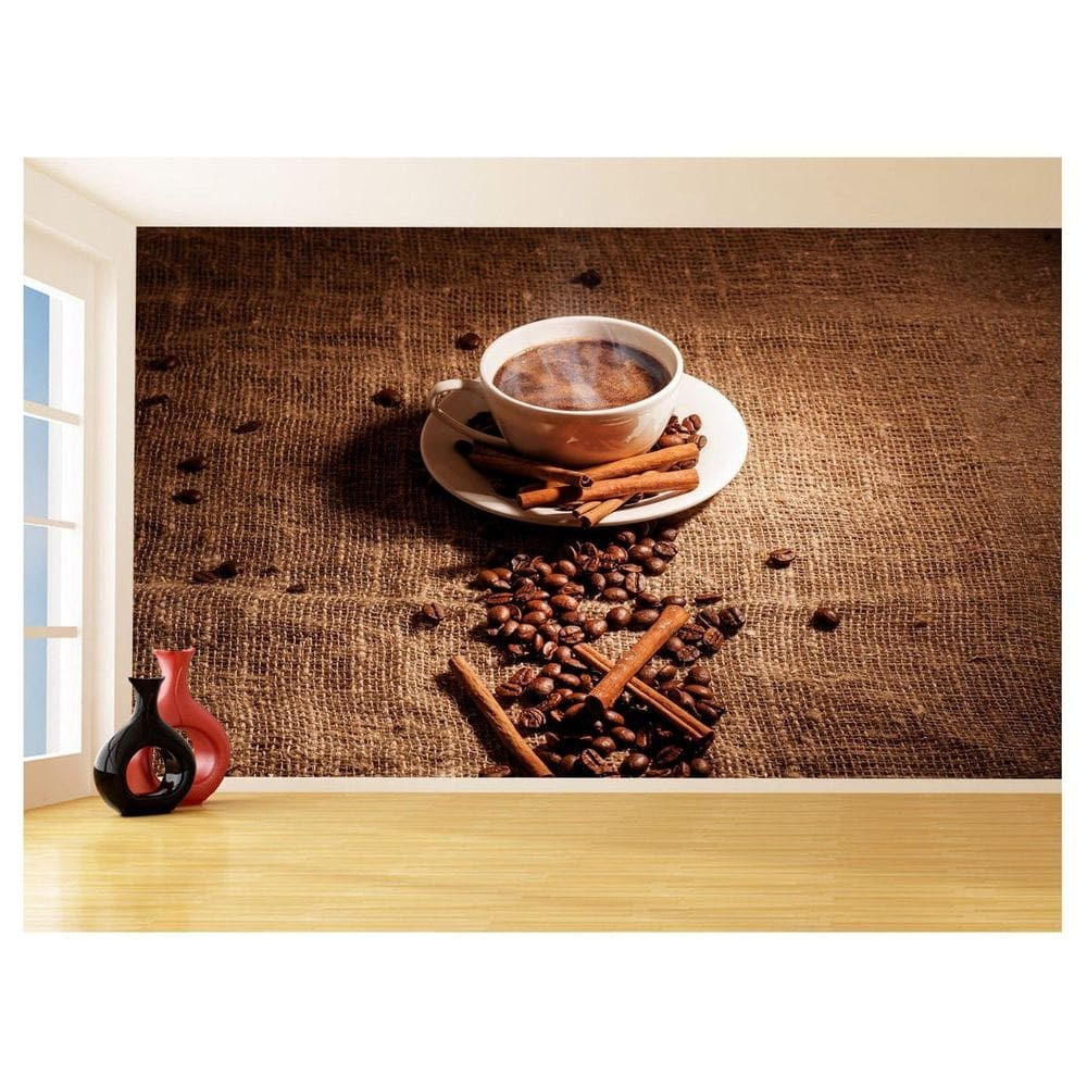 Papel De Parede 3D Alimentos Café Canela Padaria 3,5M Al334