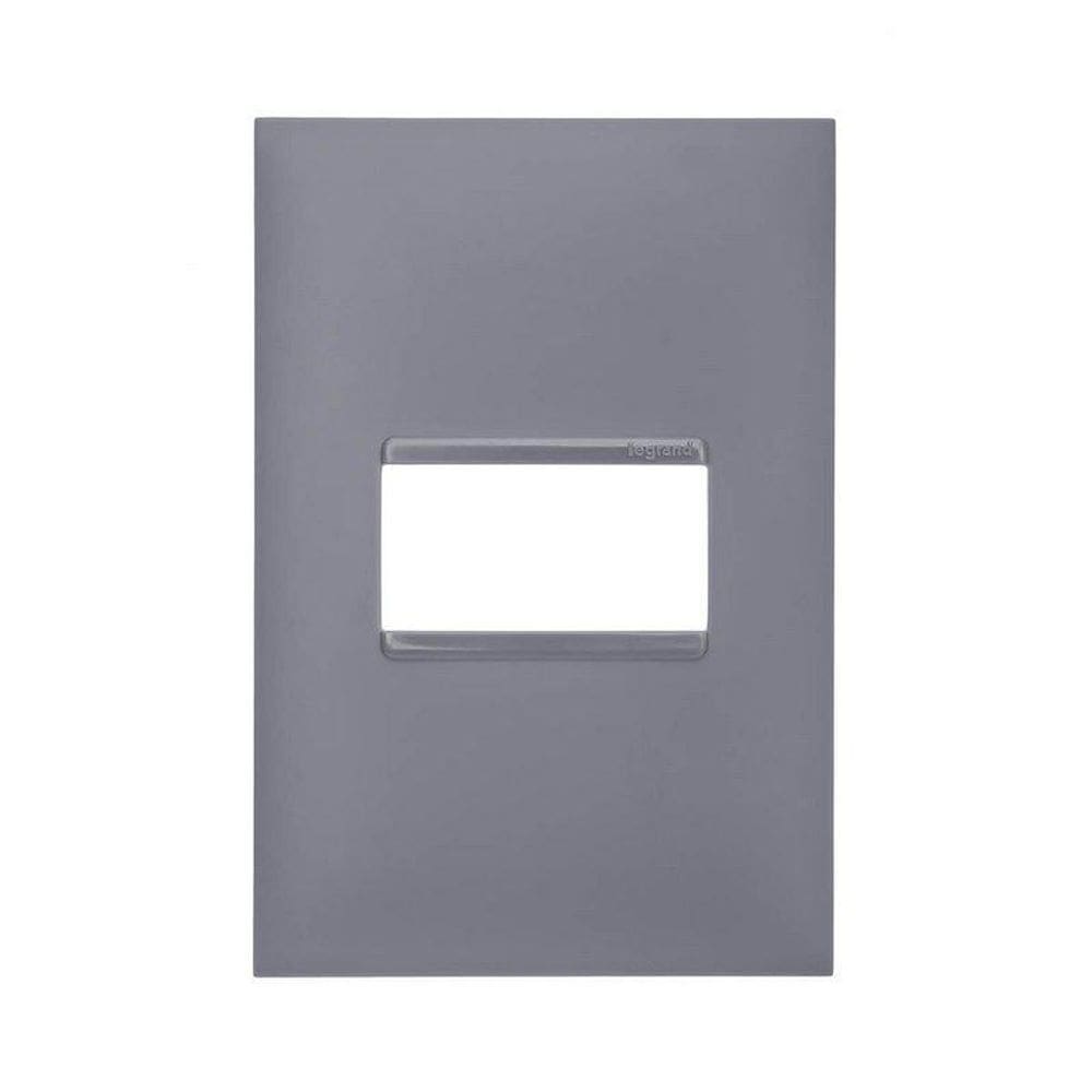 Placa 4x2 1 posto pial plus+ legrand cinza 618501cz