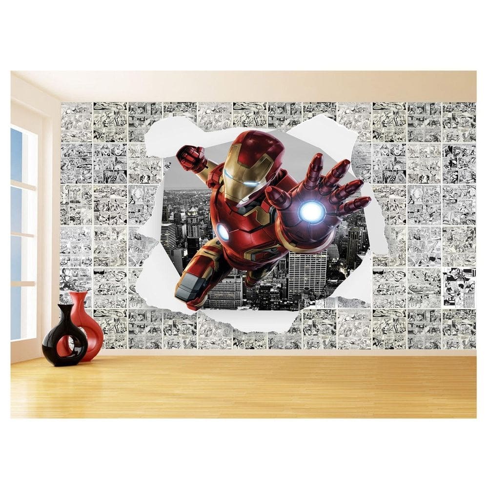 Papel De Parede 3D Heróis Página Quadrinhos Hq 3,5M Nhma221