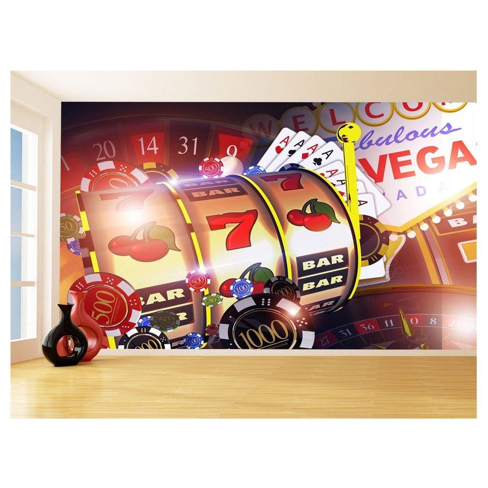 Papel De Parede Salão De Jogos Cassino Fichas 3,5M Jcs133