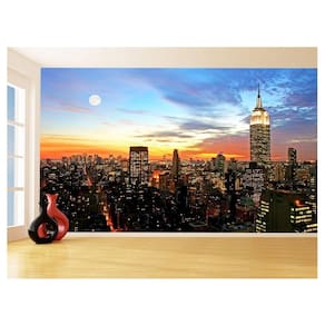 Papel De Parede 3D Cidade Prédios Por Sol Luzes 3,5M Ncd371