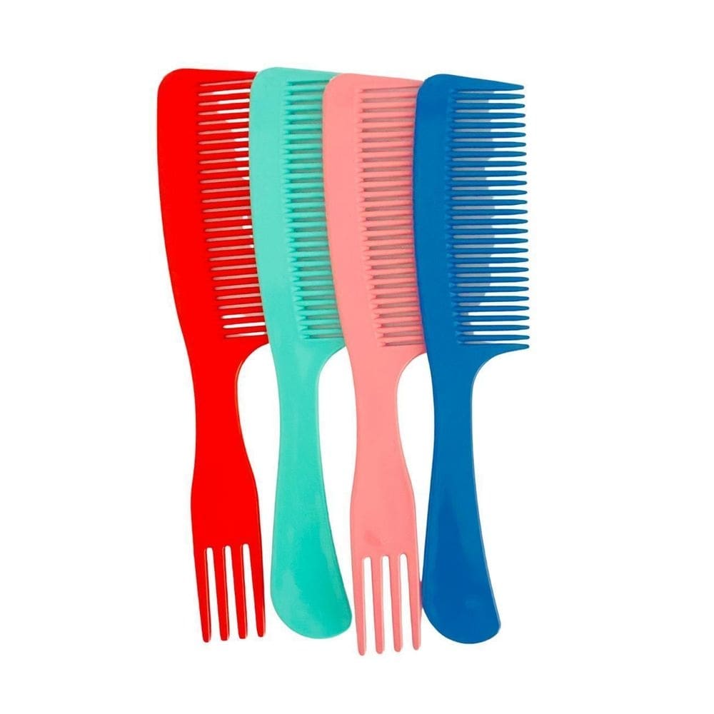 Kit 4 pentes de cabelo plásticos colorido reforçado