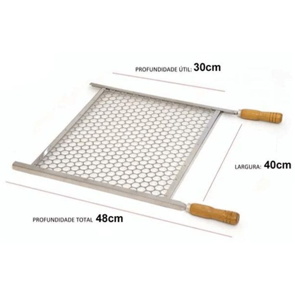 Grelha Churrasqueira Churrasco 40Cm X 30Cm Aço Galvanizado