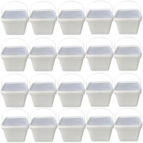 Balde carnes de 3.6l retangular com tampa lacre - 20 pçs