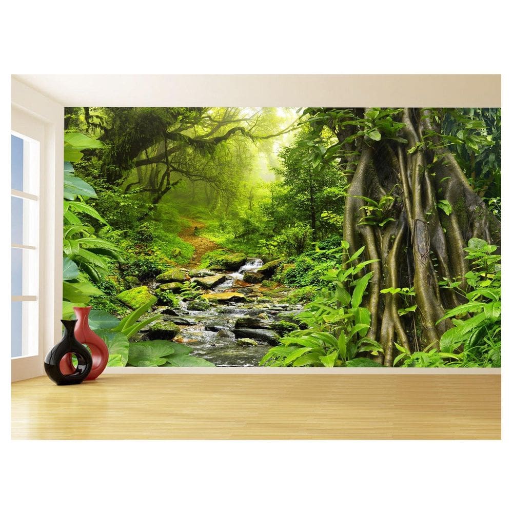 Papel De Parede Floresta Tropical Caminho Luz 3,5M Xna225