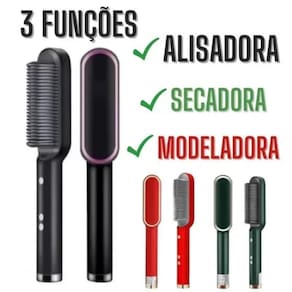 Escova seca alisa modela cabelo magnética crespo ondulado