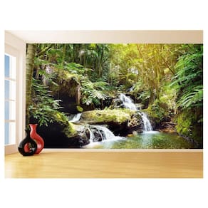 Papel De Parede 3D Paisagem Cachoeira Florestas 3,5M Nch233