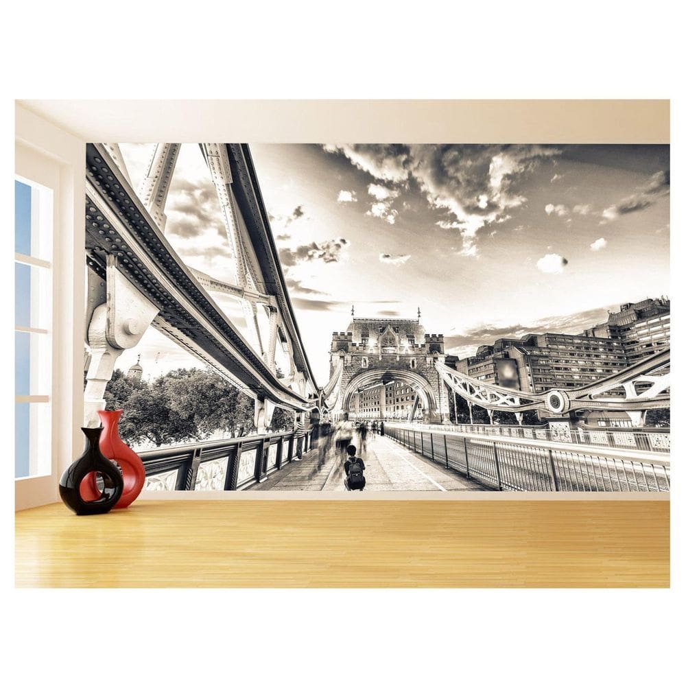 Papel De Parede 3D Cidade Londres Tower Bridge 3,5M Ncd257