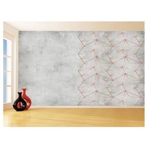 Papel De Parede 3D Concreto Linhas Dourado Rose 3,5M Kkt180