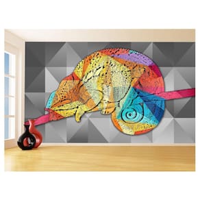 Papel De Parede 3D Animais Pop Art Camaleão Pet 3,5M Pxa23
