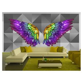 Papel De Parede 3D Arte Asas Selfie Insta Cores 3,5M Tra254