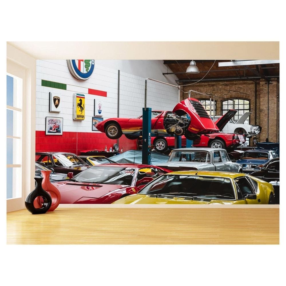 Papel De Parede 3D Carro Antigo Ferrari Classica 3,5M Cxr56