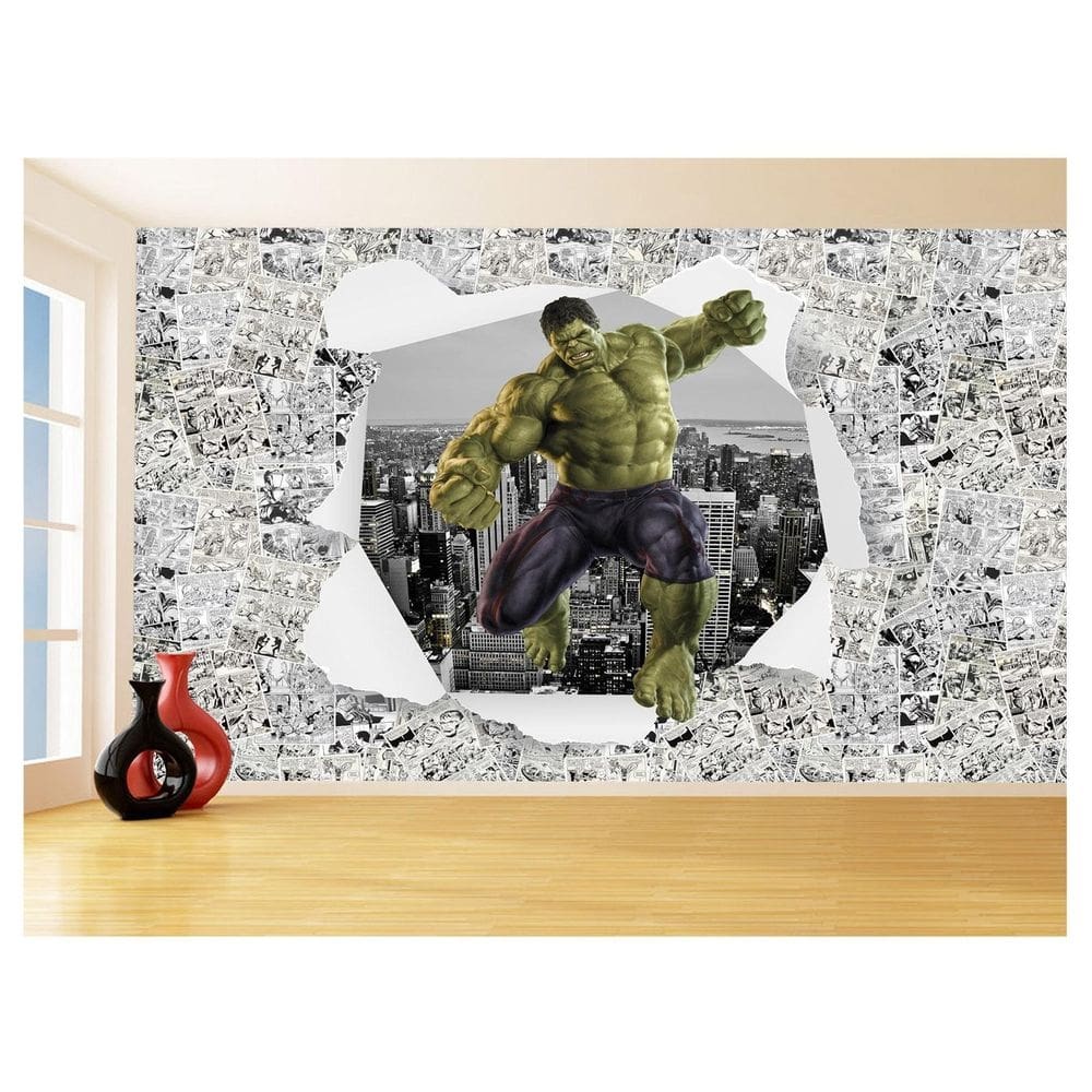 Papel De Parede 3D Heróis Página Quadrinhos Hq 3,5M Nhma276
