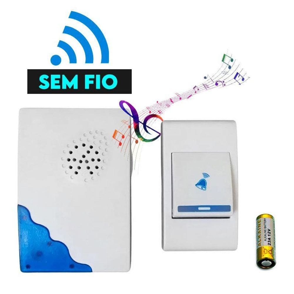 Campainha s/fio residencia 32 toques wireless longo alcance