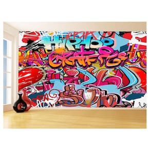 Papel De Parede 3D Arte Graffiti Mural Grafite 3,5M Tra105