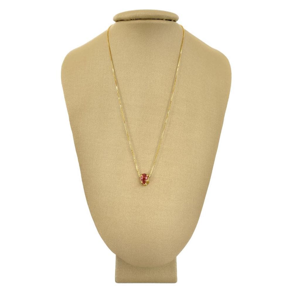 Colar Prata 925 + Ouro Turmalina Rosa - P Vecchio