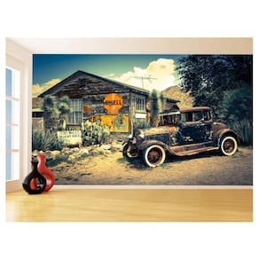Papel De Parede 3D Cidade Antiga Vintage Retrô 3,5M Cda76