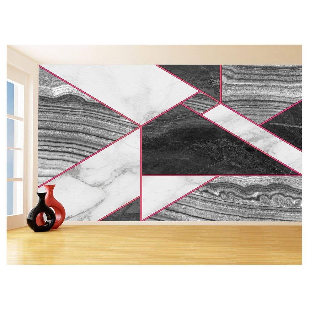 Papel De Parede 3D Estilo Marmore Cores Formas 3,5M Mbr29