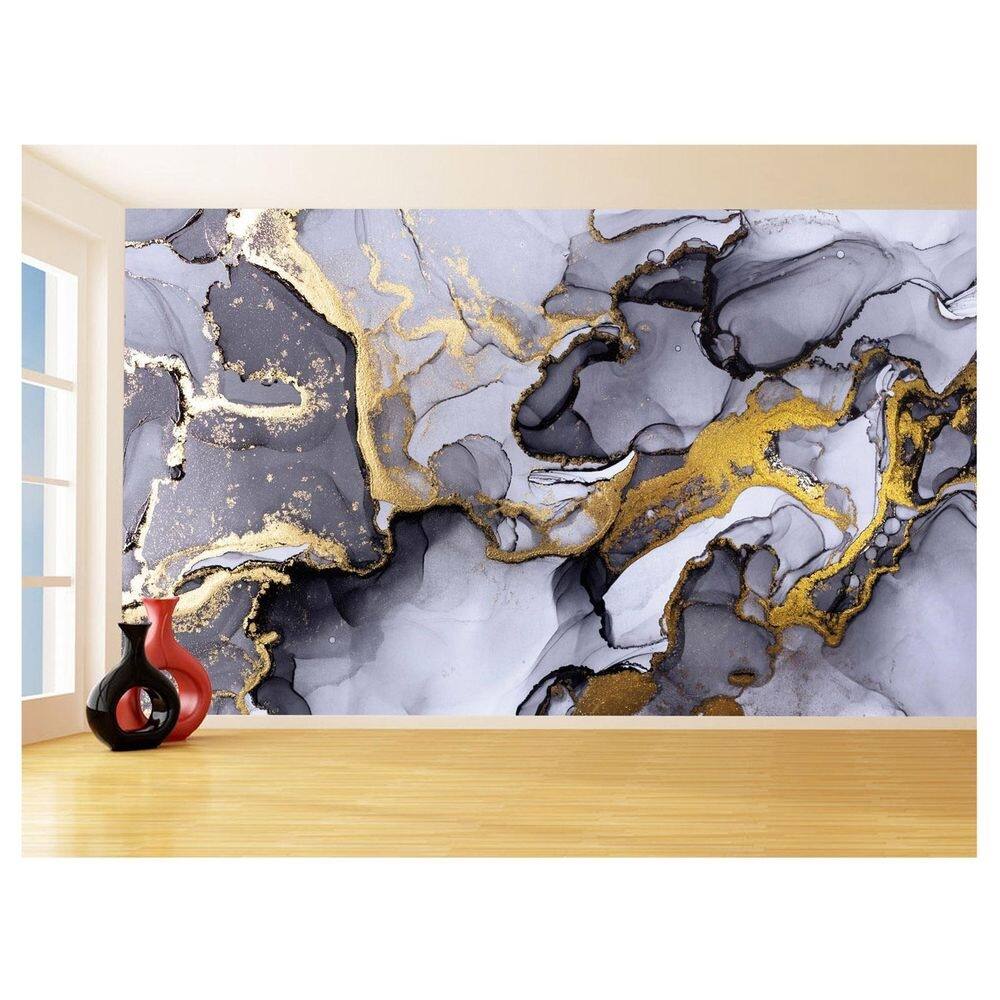 Papel De Parede 3D Estilo Marmore Tintas Cores 3,5M Mbr76