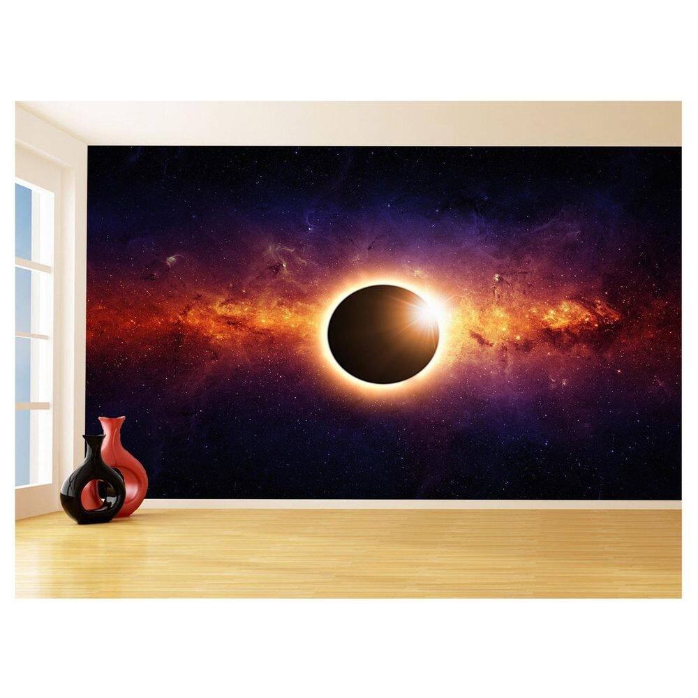 Papel De Parede Espaço Estrelas Eclipse Solar 3,5M Nsp145