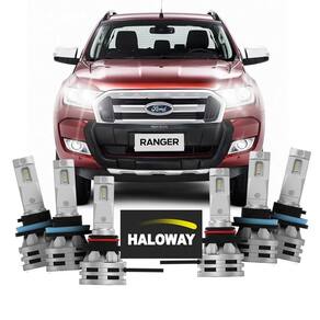 Kit lâmpada led baixo/alto/milha ranger 2017/2019 haloway