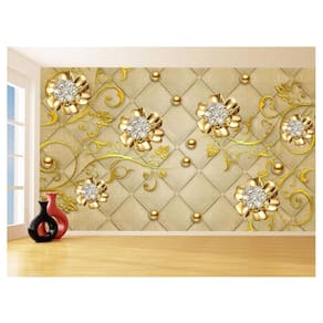 Papel De Parede 3D Floral Textura Sala Flores 3,5M Xfl332