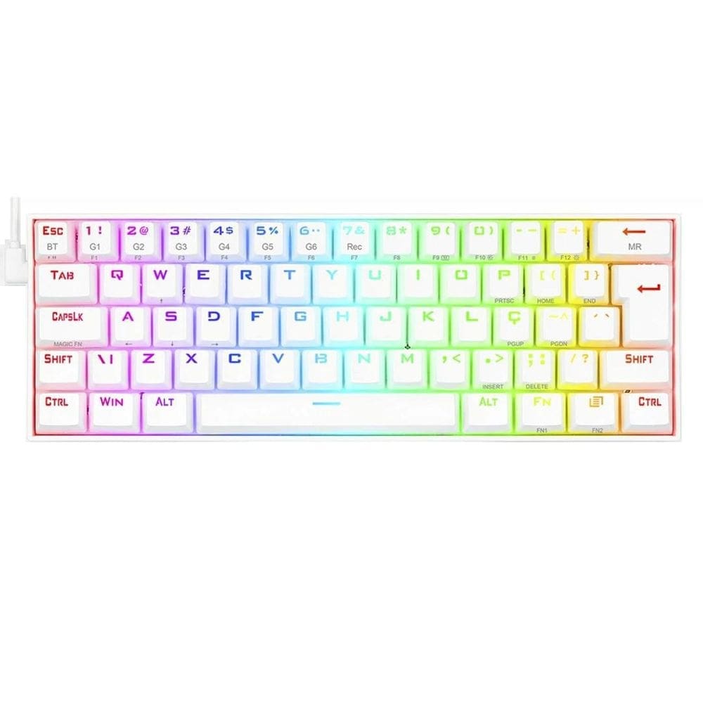 Teclado Mecânico Gamer Redragon Draconic Branco Rgb
