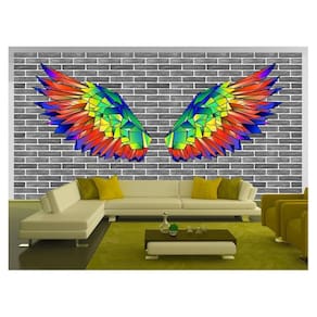 Papel De Parede 3D Arte Asas Selfie Insta Cores 3,5M Tra444