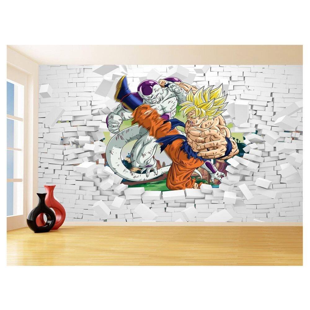 Papel De Parede 3D Dragon Ball Goku Vegeta Anime 3,5M Dbz55